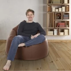 Real Leather Bean Bag Chair - Replacement Cover