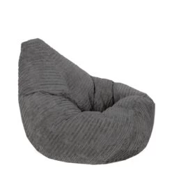 Corduroy Hi-Back Gamer Bean Bag -Bean Bag Chairs Store corduroy hi back gamer bean bag grey 1