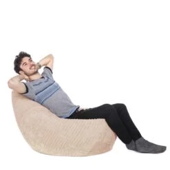Corduroy Hi-Back Gamer Bean Bag -Bean Bag Chairs Store corduroy hi back gamer bean bag sand 1