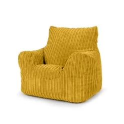 Corduroy Kids Armchair Bean Bag -Bean Bag Chairs Store corduroy kids armchair bean bag mustard 1