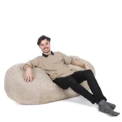 Corduroy Lounger Bean Bag -Bean Bag Chairs Store corduroy lounger bean bag sand 1