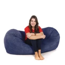 Corduroy Settee Bean Bag -Bean Bag Chairs Store corduroy settee bean bag blue 1