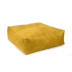 Corduroy Square Bean Bag -Bean Bag Chairs Store corduroy square bean bag mustard 3