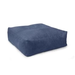 Corduroy Square Bean Bag -Bean Bag Chairs Store corduroy square bean bag slate blue 1