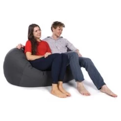 Cotton Settee Bean Bag - Replacement Cover -Bean Bag Chairs Store cotton settee bean bag dark grey 1 1