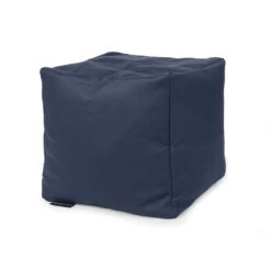 Real Leather Cube Bean Bag -Bean Bag Chairs Store cube bean bags real leather blue 1