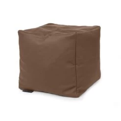 Real Leather Cube Bean Bag -Bean Bag Chairs Store cube bean bags real leather light brown 2