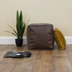 Faux Leather Cube Bean Bag