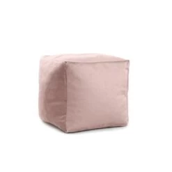 Designer Velvet Cube Bean Bag -Bean Bag Chairs Store cube velvet blush pink 3