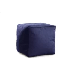 Designer Velvet Cube Bean Bag -Bean Bag Chairs Store cube velvet midnight blue 3