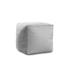 Designer Velvet Cube Bean Bag -Bean Bag Chairs Store cube velvet platinum grey 3