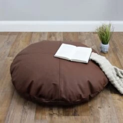 Real Leather Cushion Bean Bag - Round