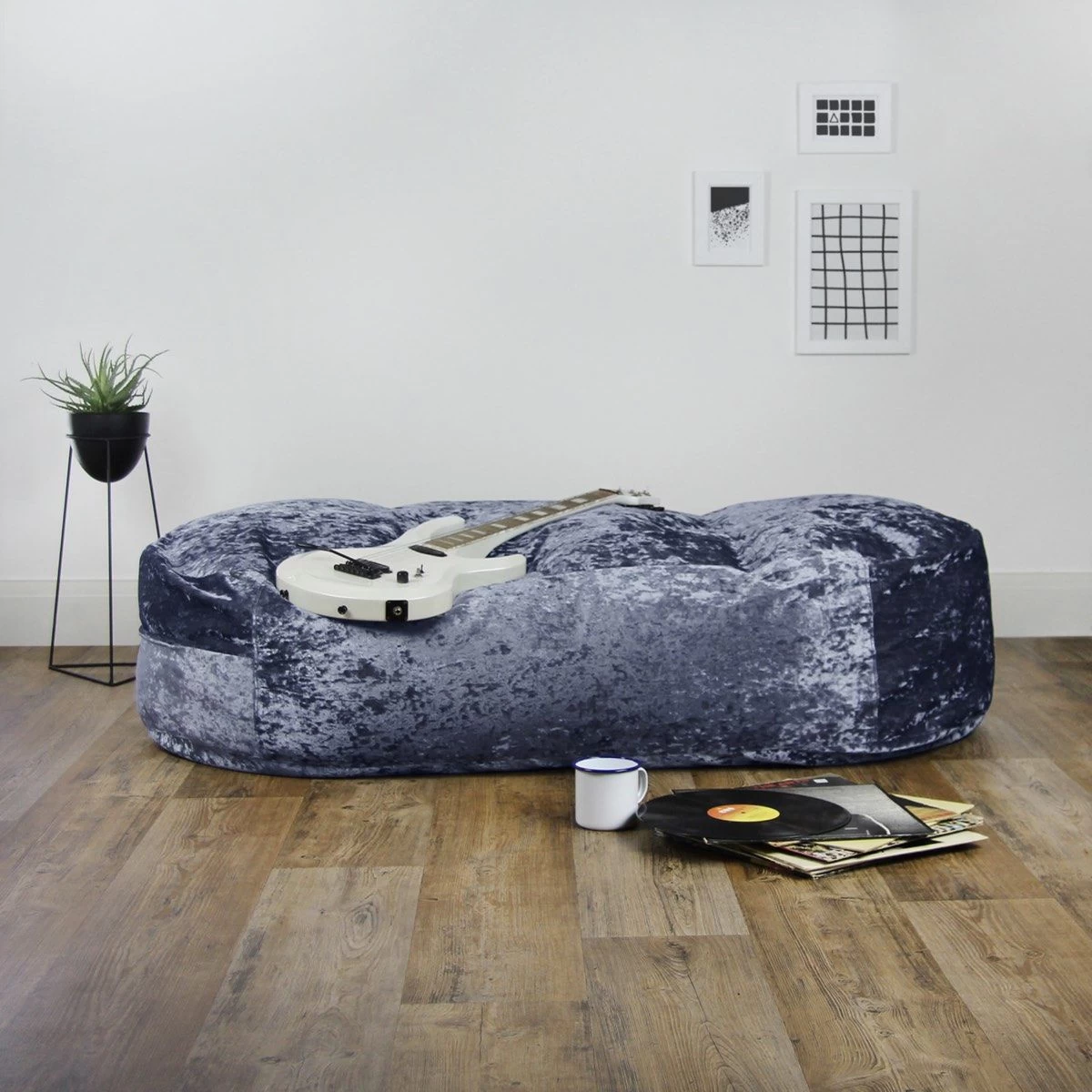Designer Crushed Velvet Lounger Bean Bag 3 Designer Crushed Velvet Lounger Bean Bag