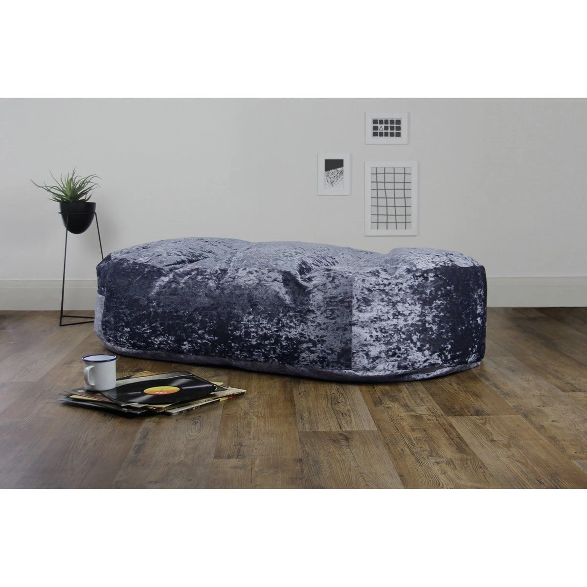 Designer Crushed Velvet Lounger Bean Bag 7 Designer Crushed Velvet Lounger Bean Bag - Image 5