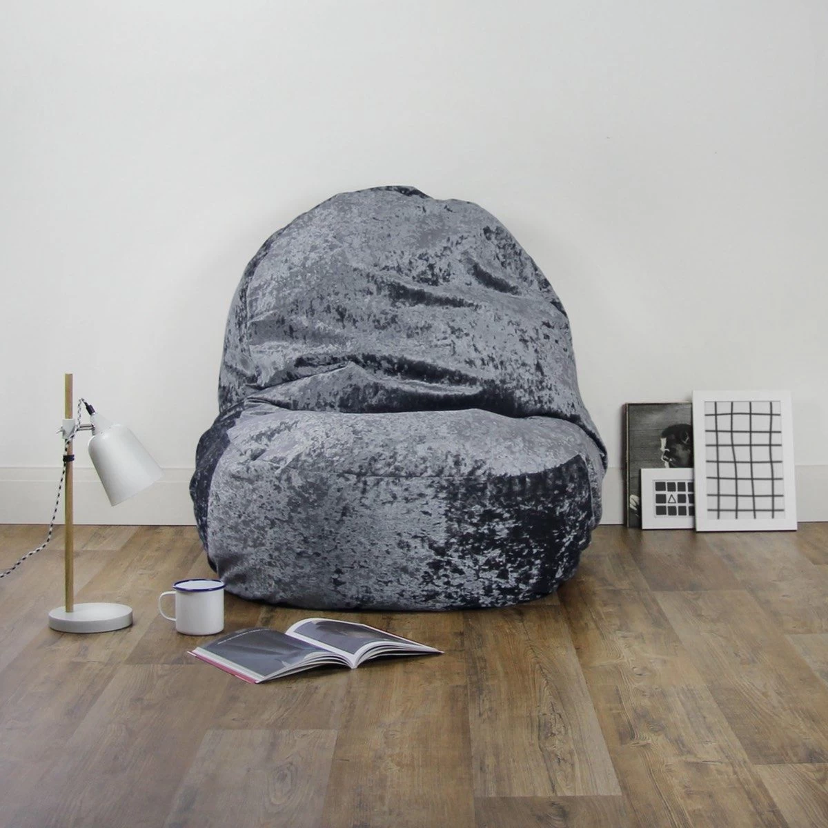 Designer Crushed Velvet Lounger Bean Bag 4 Designer Crushed Velvet Lounger Bean Bag - Image 2