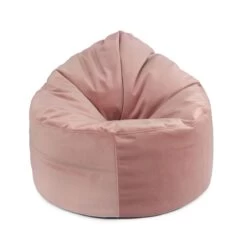 Designer Velvet Chair Bean Bag -Bean Bag Chairs Store designer velvet chair bean bag blush pink 5