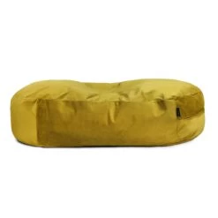 Designer Velvet Lounger Bean Bag -Bean Bag Chairs Store designer velvet lounger bean bag mustard 1