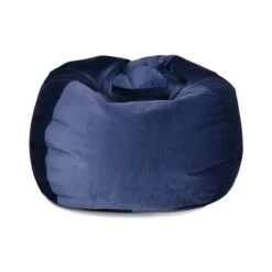 Designer Velvet Retro Classic Bean Bag -Bean Bag Chairs Store designer velvet retro classic bean bag midnight blue 1
