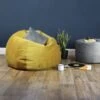 Designer Velvet Retro Classic Bean Bag - Replacement Cover -Bean Bag Chairs Store designer velvet retro classic bean bag mustard 1 1