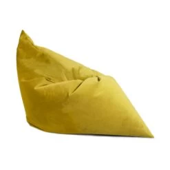 Designer Velvet Slab Bean Bag -Bean Bag Chairs Store designer velvet slab bean bag mustard 1