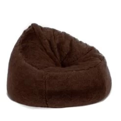 Faux Fur Bean Bag Chair - Replacement Cover -Bean Bag Chairs Store faux fur bean bag chair brown bear brown long pile 4 1