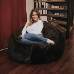 Faux Fur Bean Bag Chair - Replacement Cover