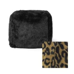 Faux Fur Cube Bean Bag -Bean Bag Chairs Store faux fur cube bean bag leopard 3