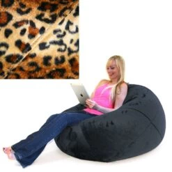 Faux Fur Ingot Bean Bag - Replacement Cover 23 Faux Fur Ingot Bean Bag - Replacement Cover -Bean Bag Chairs Store faux fur ingot bean bag leopard 1 1