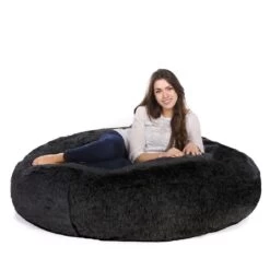 Faux Fur Ingot Bean Bag 22 Faux Fur Ingot Bean Bag -Bean Bag Chairs Store faux fur ingot bean bag panther black long pile 1