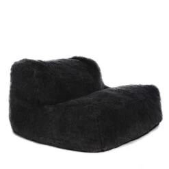 Faux Fur LayZ Bean Bag -Bean Bag Chairs Store faux fur layz bean bag panther black long pile 1