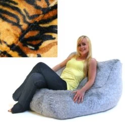 Faux Fur LayZ Bean Bag -Bean Bag Chairs Store faux fur layz bean bag tiger 1