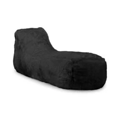 Faux Fur Recliner Bean Bag - Replacement Cover -Bean Bag Chairs Store faux fur recliner bean bag black 1 1