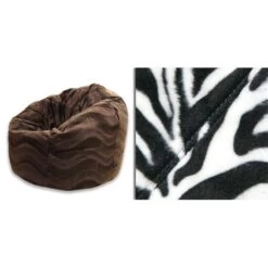 Faux Fur Retro Classic Bean Bag - Replacement Cover -Bean Bag Chairs Store faux fur retro classic bean bag zebra 1 1
