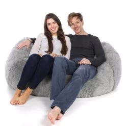 Faux Fur Settee Bean Bag 11 Faux Fur Settee Bean Bag -Bean Bag Chairs Store faux fur settee bean bag kangeroo grey long pile 1 2