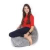 Faux Fur Wedgie Bean Bag - Replacement Cover -Bean Bag Chairs Store faux fur wedgie bean bag kangaroo grey long pile 1 1