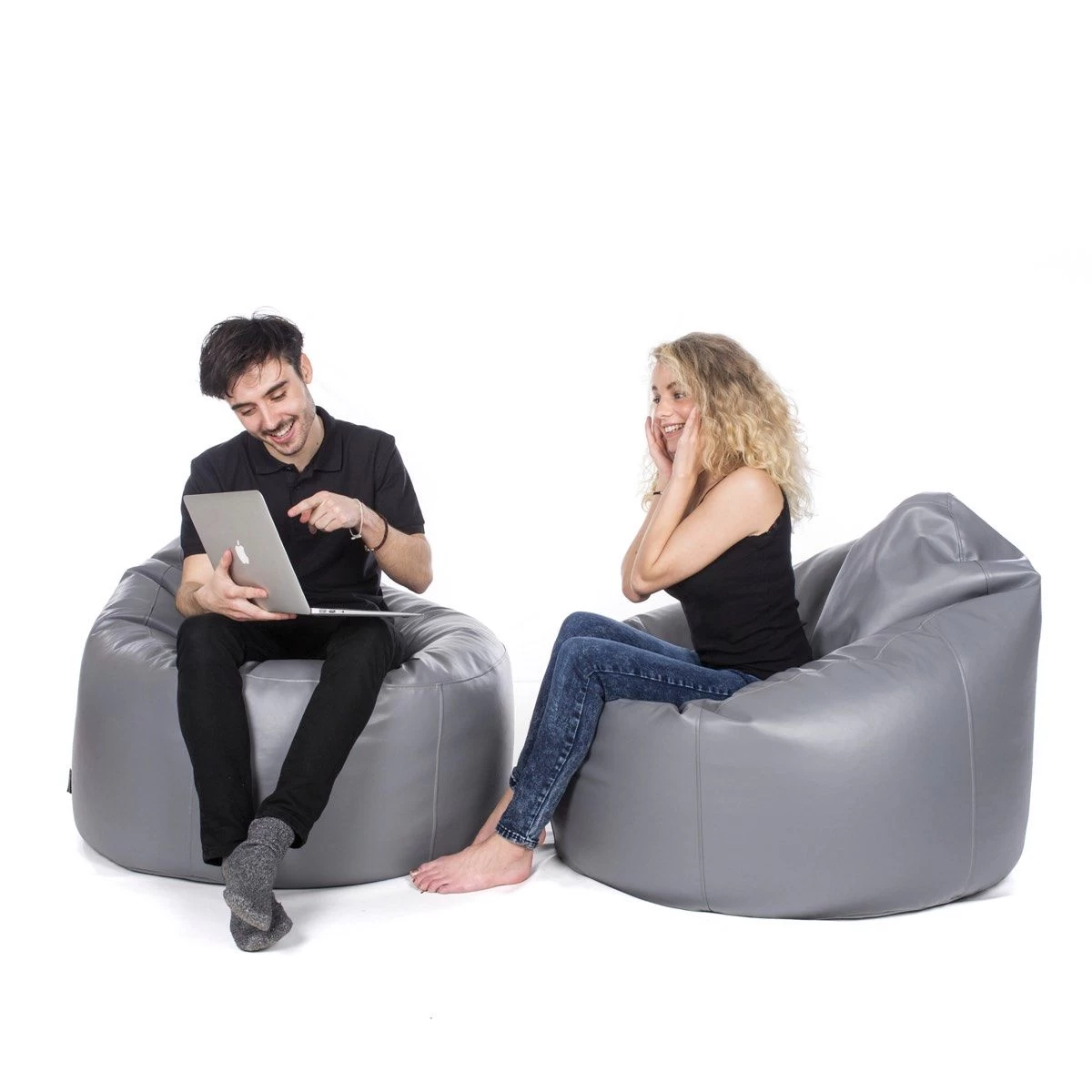 Faux Leather Bean Bag Chair - Replacement Cover 4 Faux Leather Bean Bag Chair - Replacement Cover - Image 2