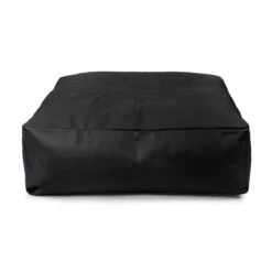 Real Leather Square Bean Bag - Replacement Cover -Bean Bag Chairs Store faux leather bean bag square black 3 1