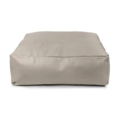 Real Leather Square Bean Bag - Replacement Cover -Bean Bag Chairs Store faux leather bean bag square cream 3 1