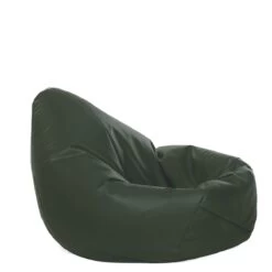 Faux Leather Hi-Back Gamer Bean Bag -Bean Bag Chairs Store faux leather hi back gamer bean bag green 1