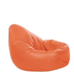 Faux Leather Hi-Back Gamer Bean Bag -Bean Bag Chairs Store faux leather hi back gamer bean bag orange 1