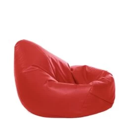 Faux Leather Hi-Back Gamer Bean Bag -Bean Bag Chairs Store faux leather hi back gamer bean bag red 1