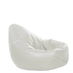 Faux Leather Hi-Back Gamer Bean Bag -Bean Bag Chairs Store faux leather hi back gamer bean bag white 1