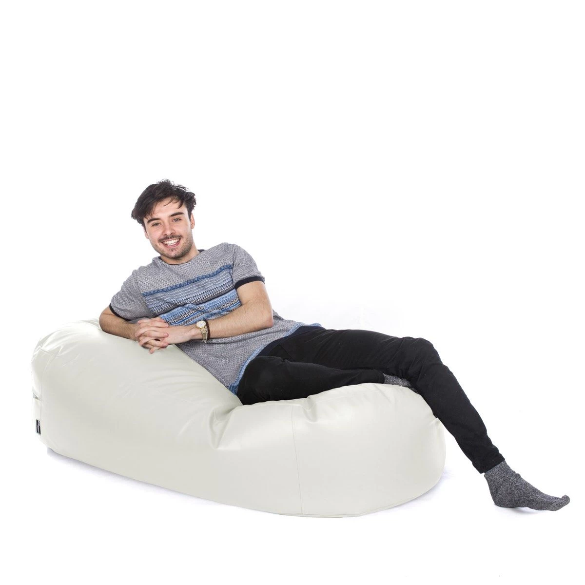 Faux Leather Lounger Bean Bag - Replacement Cover 3 Faux Leather Lounger Bean Bag - Replacement Cover