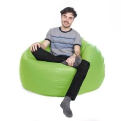 Faux Leather Retro Classic Bean Bag - Replacement Cover 16 Faux Leather Retro Classic Bean Bag - Replacement Cover -Bean Bag Chairs Store faux leather retro classic bean bag lime green 1 1