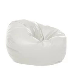 Faux Leather Retro Classic Bean Bag - Replacement Cover 27 Faux Leather Retro Classic Bean Bag - Replacement Cover -Bean Bag Chairs Store faux leather retro classic bean bag white 1 1