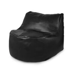 Faux Leather Seat Bean Bag - Replacement Cover -Bean Bag Chairs Store faux leather seat bean bag black 1 1