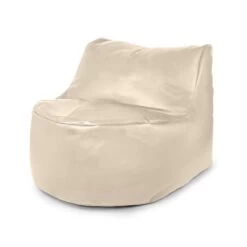Faux Leather Seat Bean Bag - Replacement Cover -Bean Bag Chairs Store faux leather seat bean bag cream 1 1