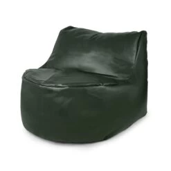 Faux Leather Seat Bean Bag - Replacement Cover -Bean Bag Chairs Store faux leather seat bean bag green 1 1