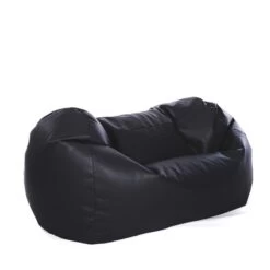 Faux Leather Settee Bean Bag - Replacement Cover -Bean Bag Chairs Store faux leather settee bean bag black 2 1