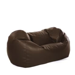 Faux Leather Settee Bean Bag - Replacement Cover -Bean Bag Chairs Store faux leather settee bean bag chocolate brown 2 1